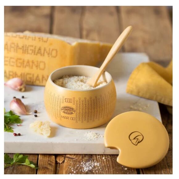 Emilia Food Love ceramic cheese box and ceramic cheese spoon. NWT, NIB. - Picture 1 of 14